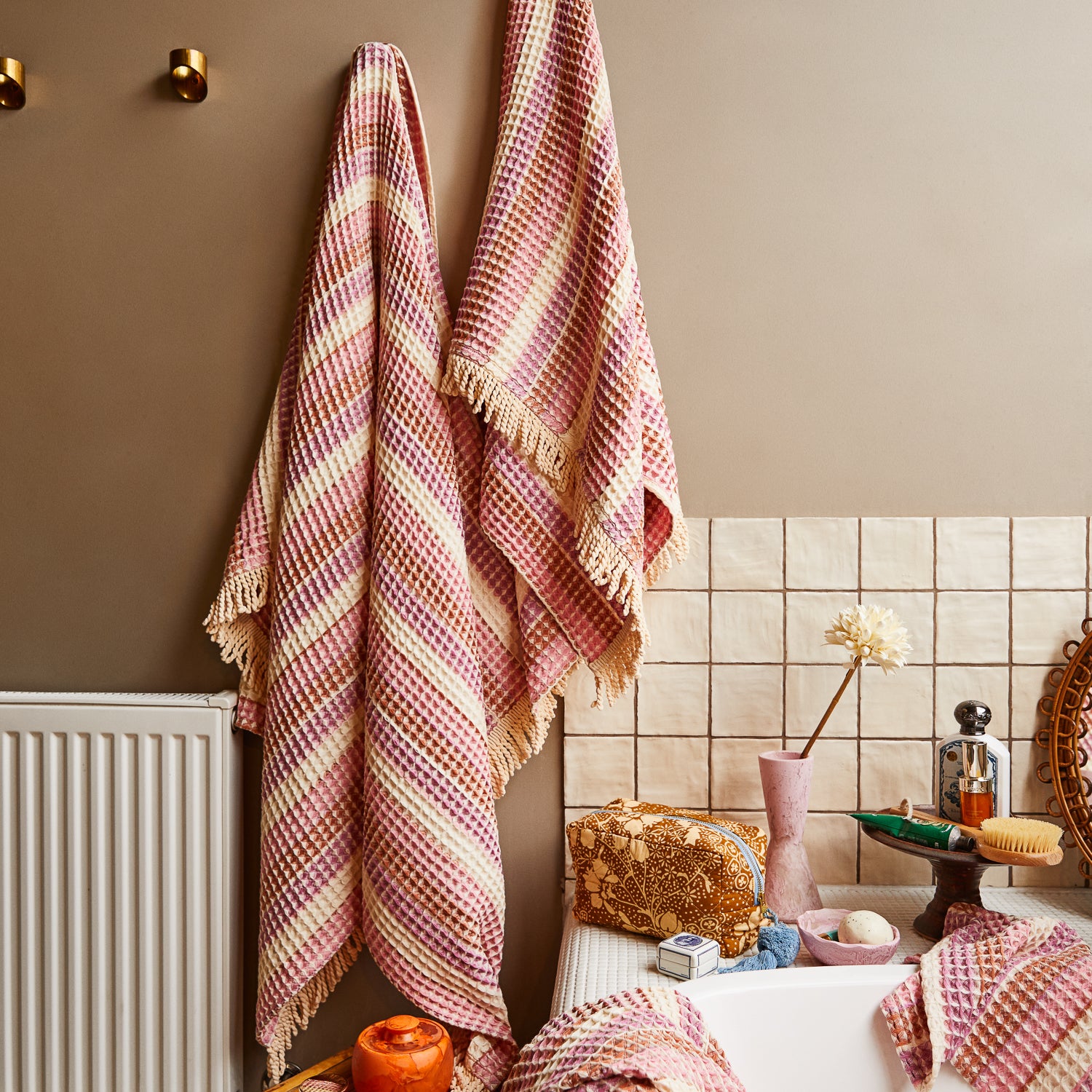 Kanti Waffle Towel Set - Soft & Absorbent Bath & Kitchen Towels for Spa, Gym, and Home Use | Posy Design