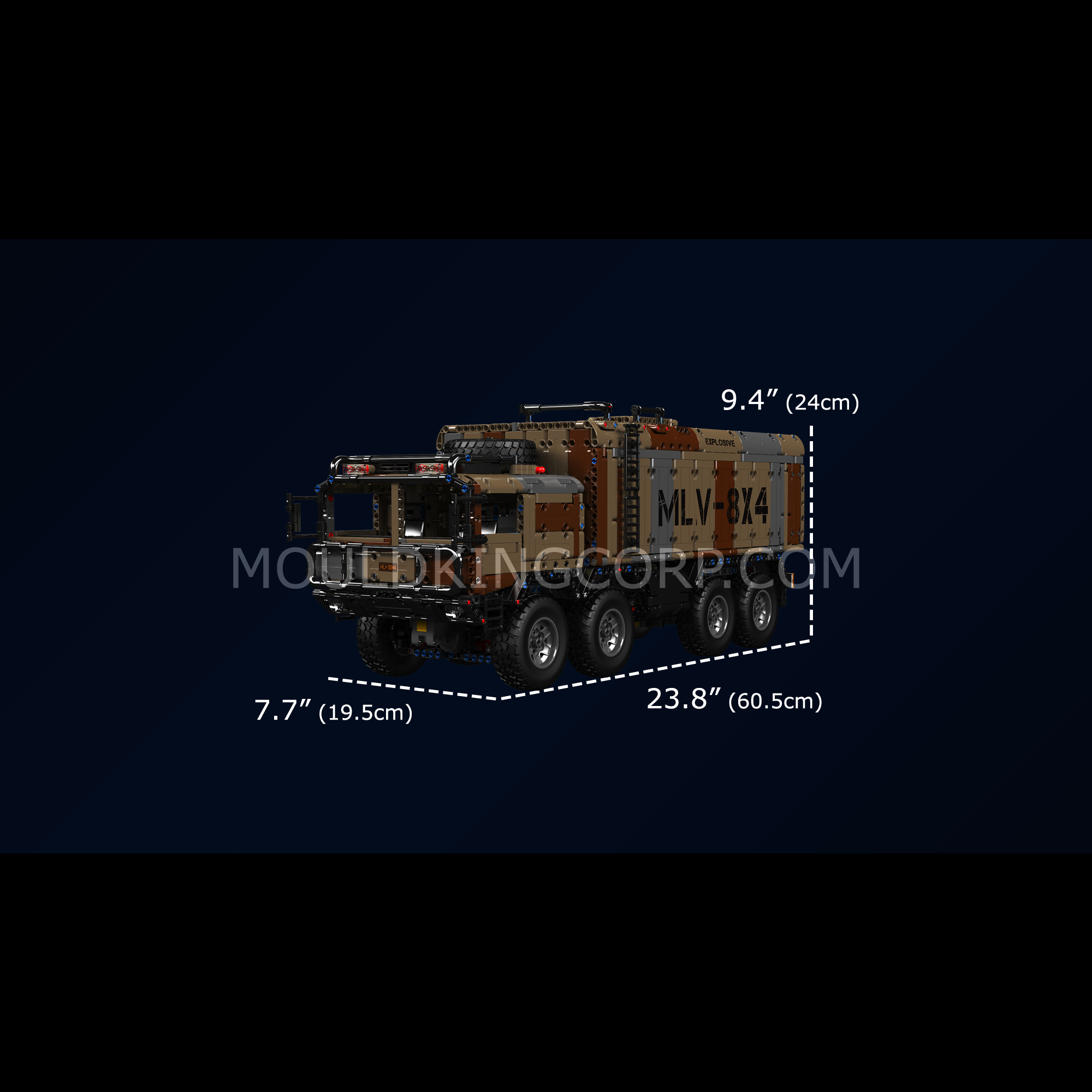 Mould King 20044/20045 8x4 RC Missile Truck Military Building Blocks Set - 3,594 Pieces STEM Toy for Adults & Kids | Remote Control Army Vehicle Model for Collection, Gift & Battle Play