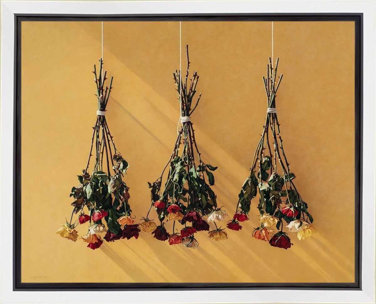 Autumn Roses Gallery Wrap Canvas - Handmade Floral Wall Art for Living Room, Bedroom & Office Decor