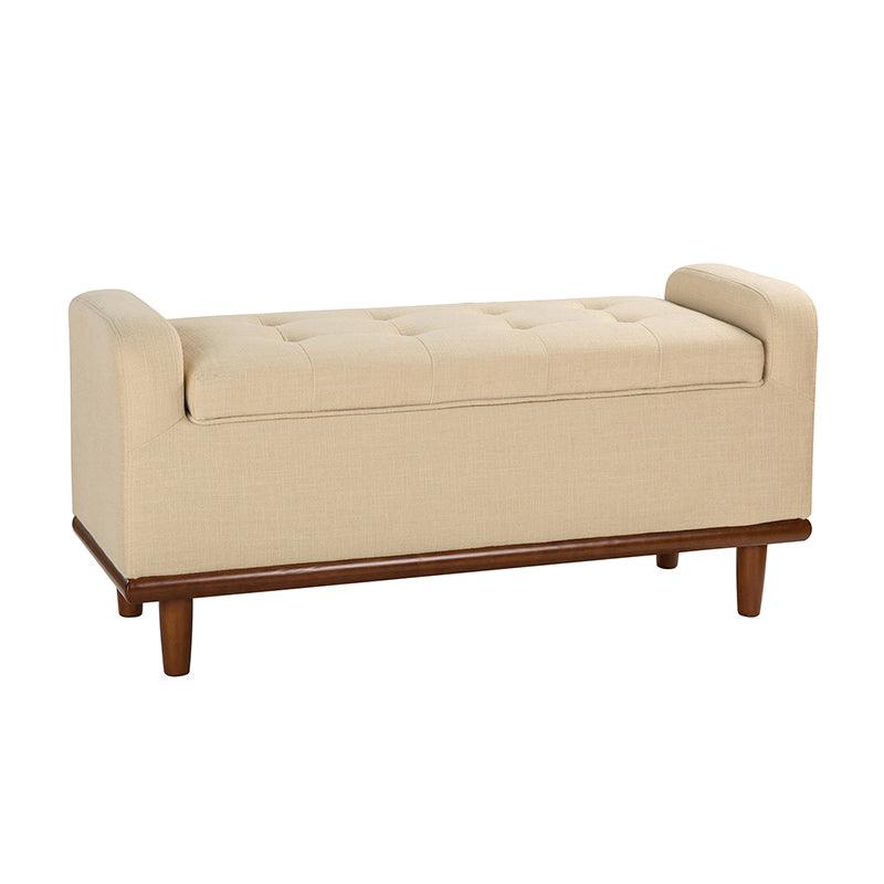 Clover Upholstered Flip Top Storage Bench - Stylish Ottoman with Hidden Storage for Living Room, Bedroom & Entryway - Perfect for Home Organization & Extra Seating
