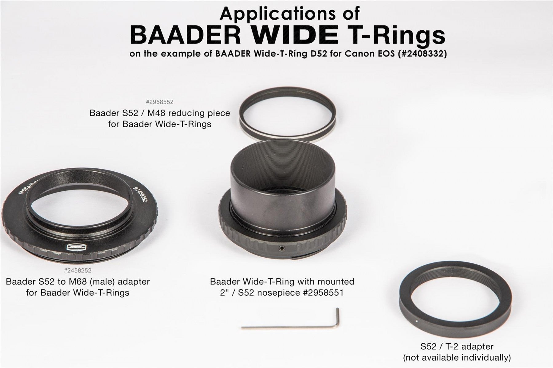 BAADER T-Ring Adapter for Canon R Cameras - Compatible with Canon EOS R, RP, R5, R6 for Astrophotography & Telescope Use