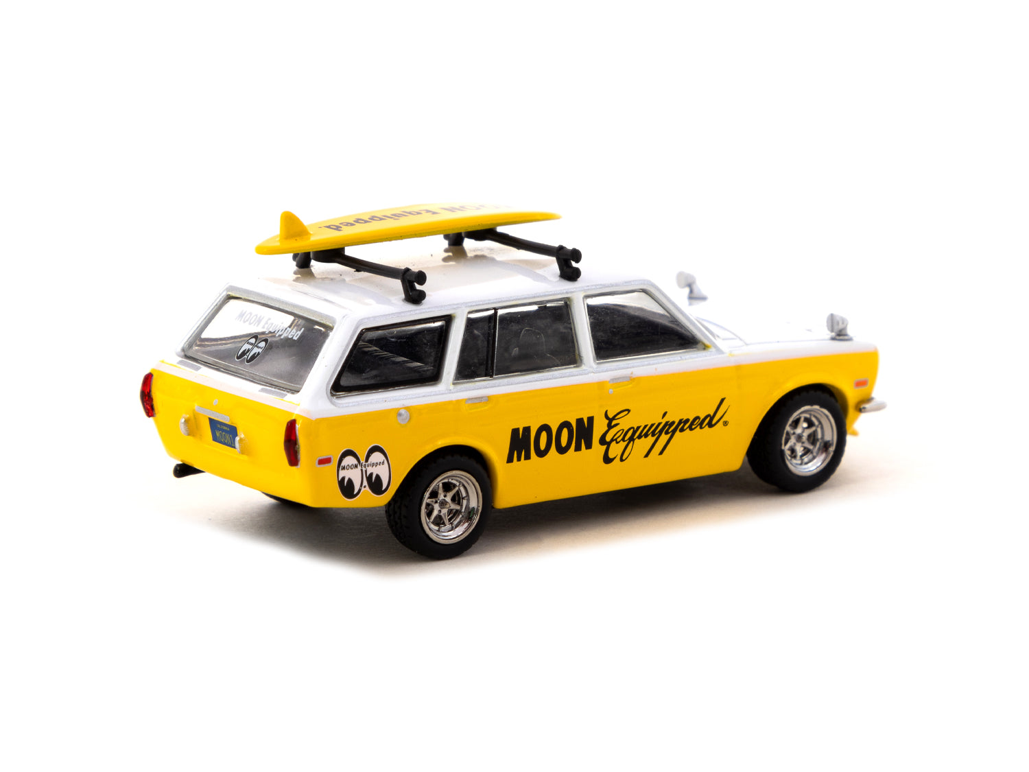 Tarmac Works 1/64 Scale Datsun Bluebird 510 Wagon with MOON Wheels - Diecast Model Car for Collectors & Display - Perfect for Car Enthusiasts & Diorama Scenes