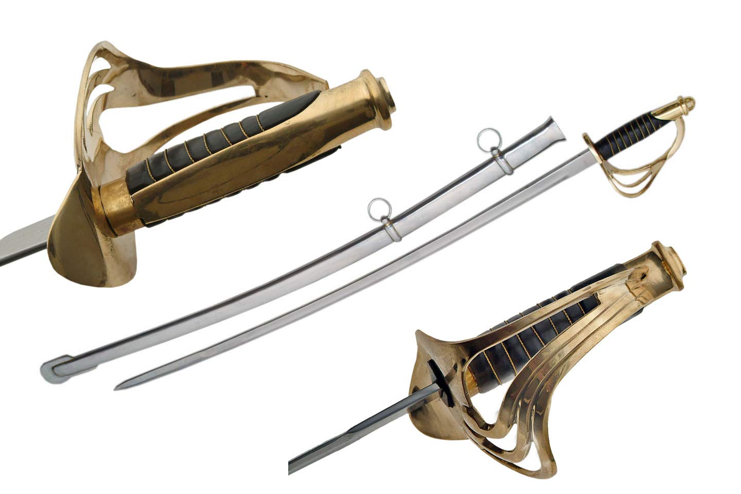 1860 Cavalry Sword - Black Historical Replica for Collectors & Costume | Szco Supplies 902931-SPL | Perfect for Civil War Reenactments, Theater Performances & Display