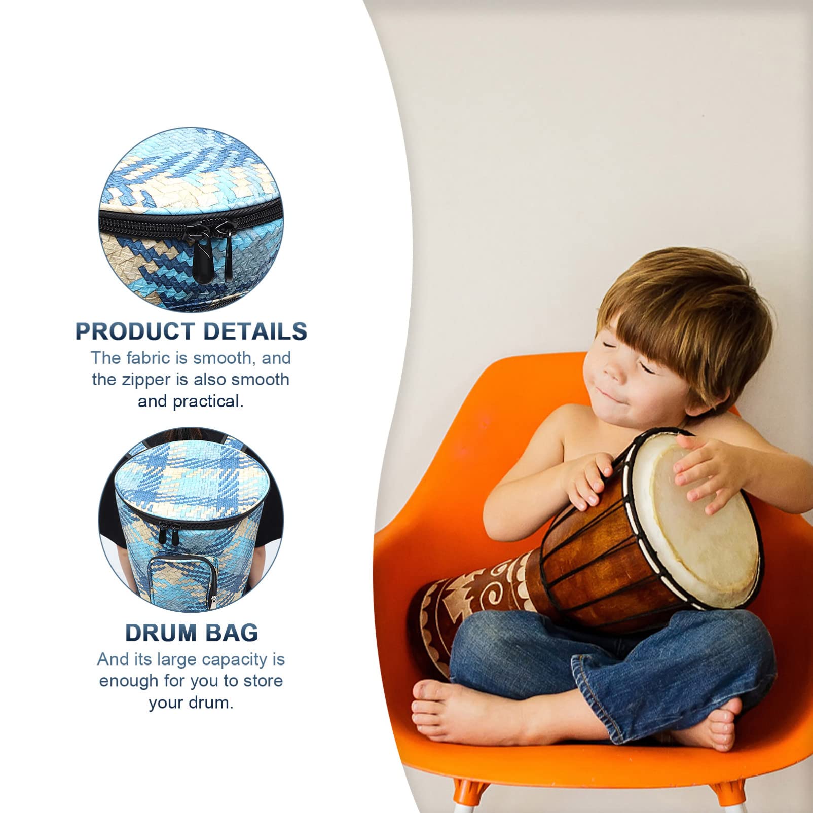 EXCEART Djembe Drum Bag 8-12 Inches - African Drum Gig Bag with Shoulder Strap, Oxford Cloth Case for 10-12 Inch Djembes - Perfect for Travel, Performances & Kids Drumming Practice