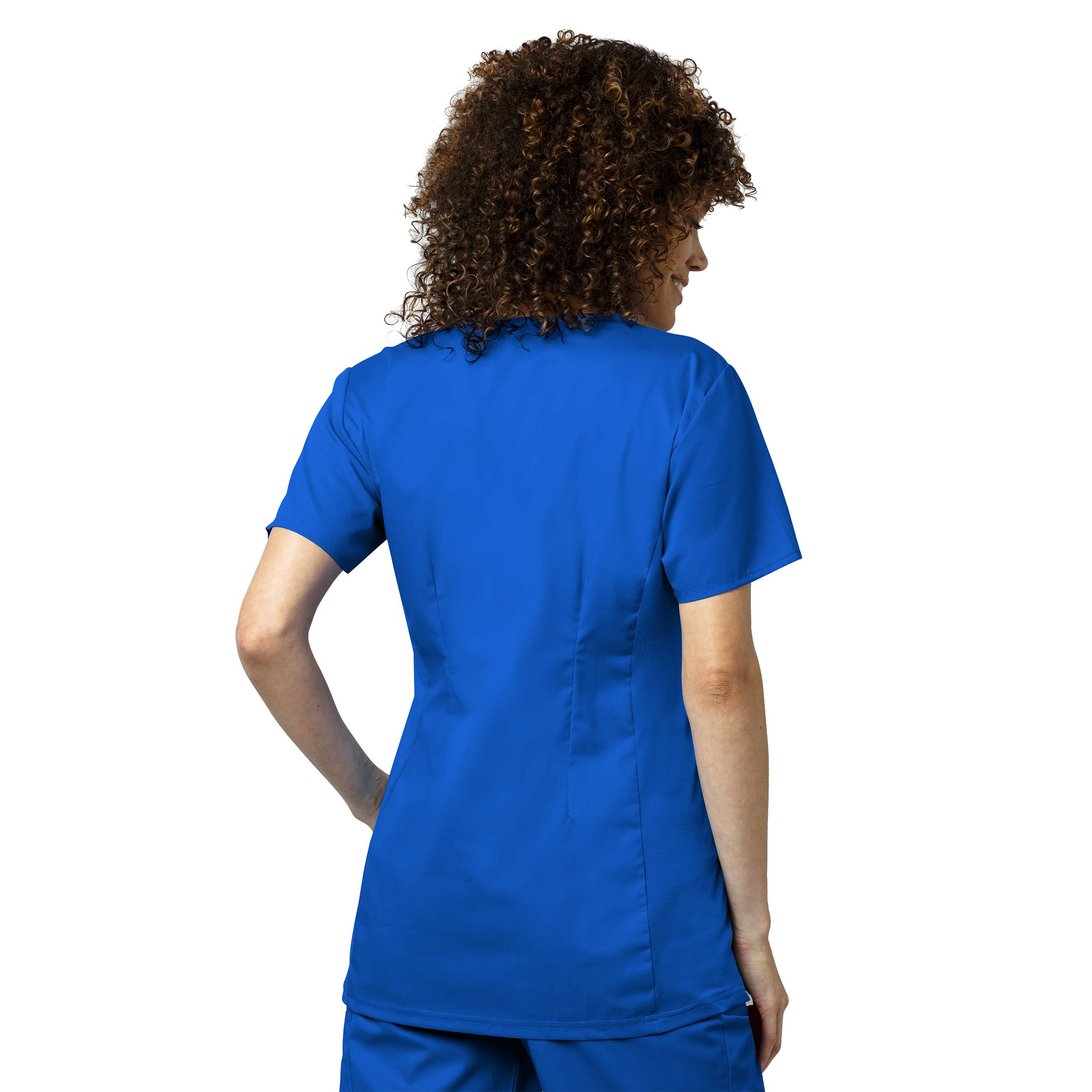 WonderWork Women's Maternity Mock Wrap Scrub Top & Cargo Pant Set with Badge Reel - Comfortable Nursing Uniform for Doctors, Nurses & Healthcare Professionals - Perfect for Hospital Shifts, Clinics & Medical Work