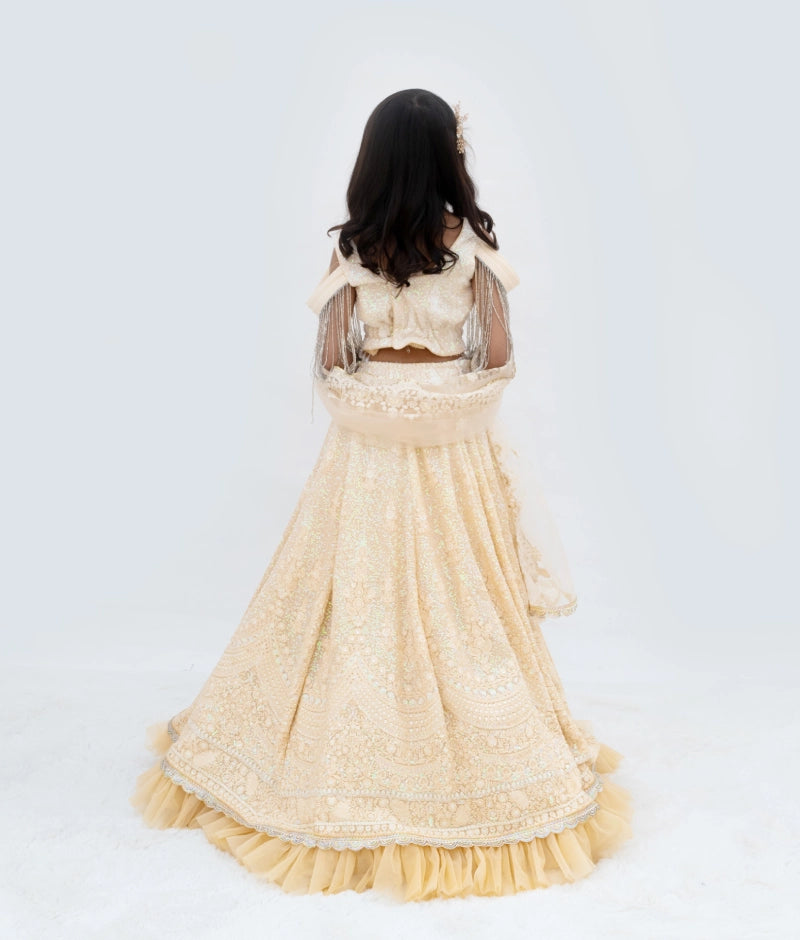Pre Order: Beige Ombre Lehenga Choli Set for Women – Indian Wedding Outfit, Festive Ethnic Dress for Bridal, Sangeet & Cultural Events