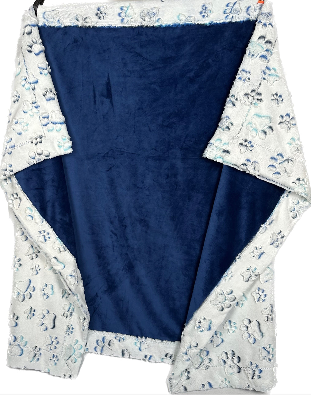 Nautical Blue Prism Paws and Solid Cuddle Large Blanket 53x76 - Soft Cozy Throw for Bed, Sofa, and Outdoor Picnics