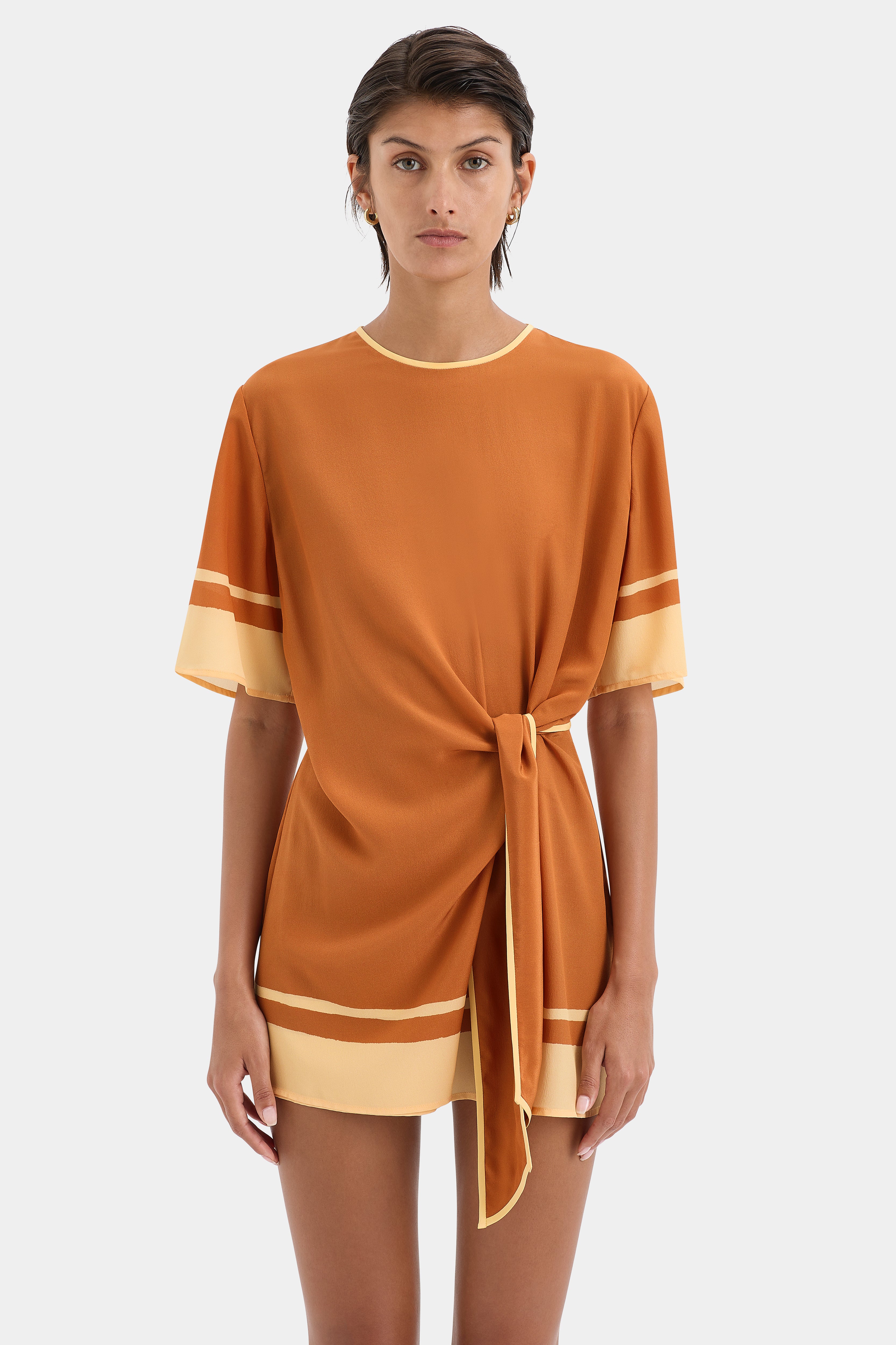Soma Mini Dress in Rust Color - Flowy Summer Dress for Women, Perfect for Beach, Vacation & Casual Outings