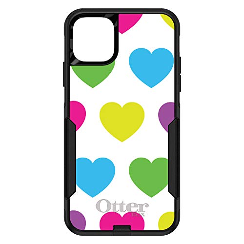 White Multi Color Hearts On Black Case