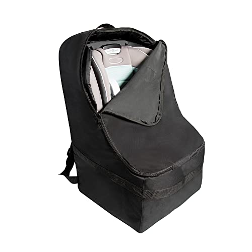 Premium Padded Car Seat Travel Backpack - Heavy Duty, Fits All Car Seats & Boosters - Black for Airplane Gate Check