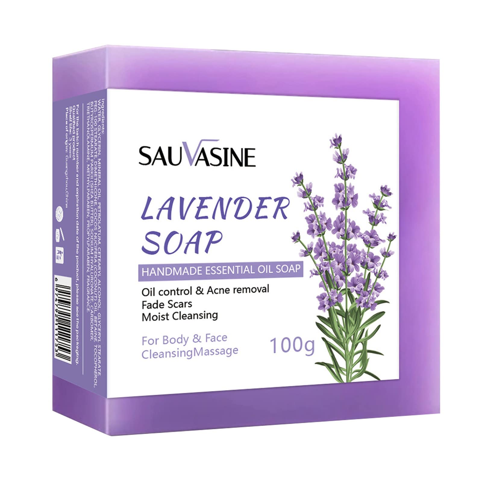 Handmade French Soap with Shea Butter & Lavender - Natural Acne Treatment & Anti-Inflammatory Skincare - Perfect for Dry Skin & Relaxation - Sweater Weather Scent (One Size)
