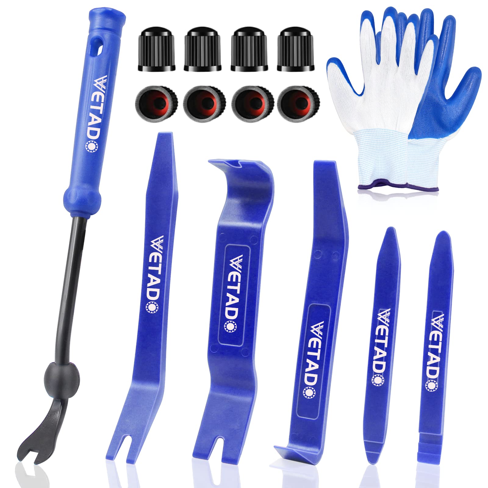 Wetado 16-Piece Auto Trim Removal Tool Kit – Plastic Pry Tools for Car Dashboards, Door Panels, Window Molding & Fastener Removal – Perfect for Car Audio Installation & Interior Repair
