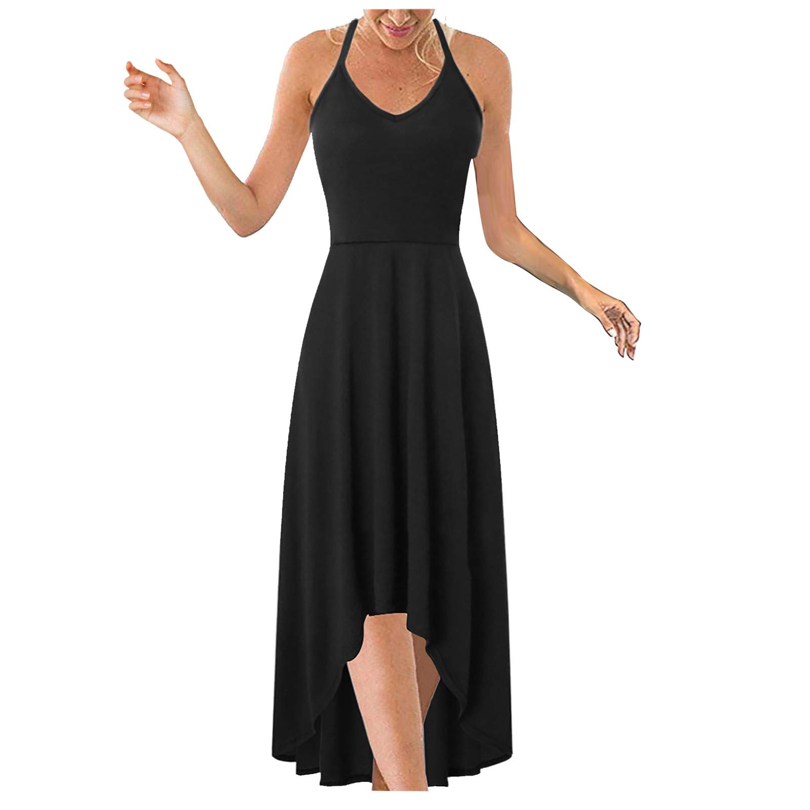 FABIURT Women's Summer Maxi Dress - Plus Size Long Sleeveless Casual Party Dress with Pockets | Beach Vacation, Date Night & Outdoor Events