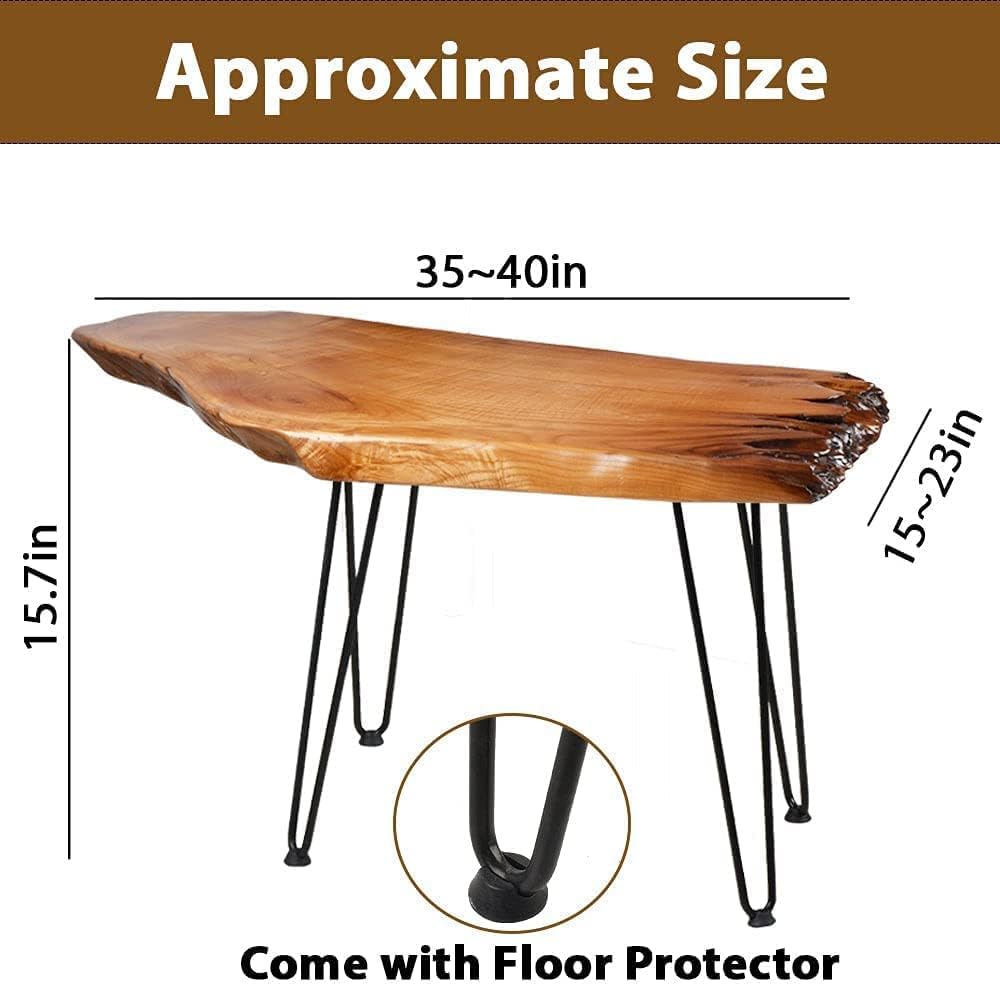 Live Edge Coffee Table - Solid Wood Organic Design for Living Room & Home Office | Easy Assembly Modern Centerpiece | Perfect for Farmhouse Decor & Cozy Spaces