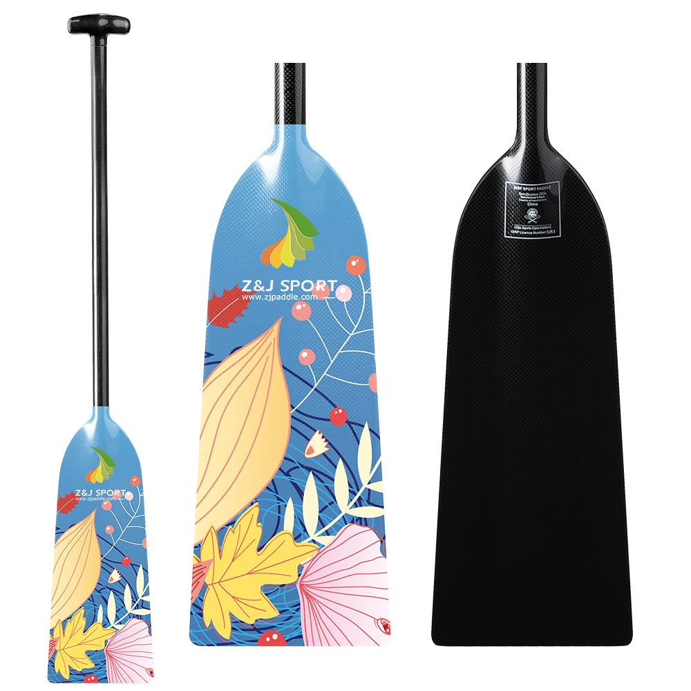 Z&J SPORT Full Carbon Fiber Dragon Boat Paddle with T Handle - IDBF Approved Competition Paddle with Premium Graphics | Perfect for Racing, Training & Team Events