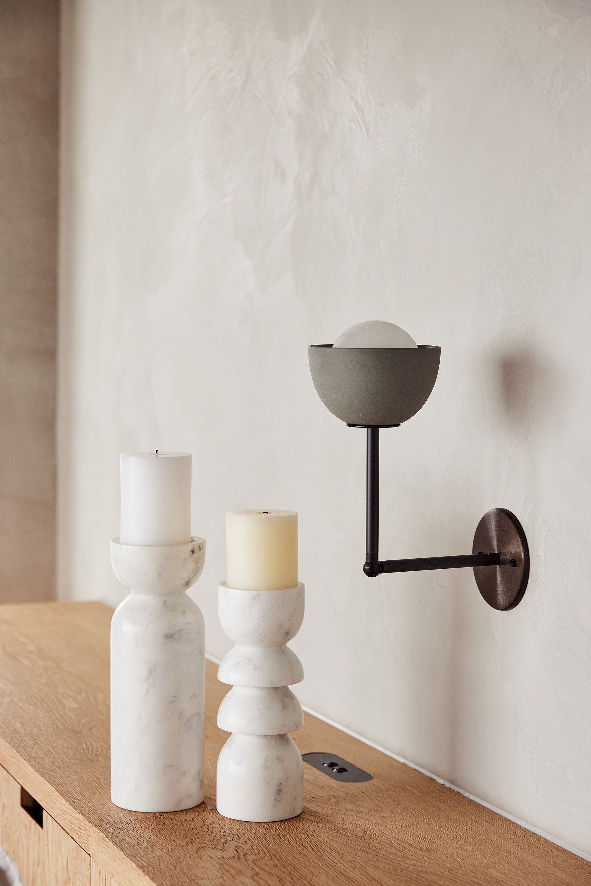 Elegant White Marble Candle Holder - Alev Modern Home Decor for Dining Table, Wedding Centerpiece & Relaxing Spa Ambience