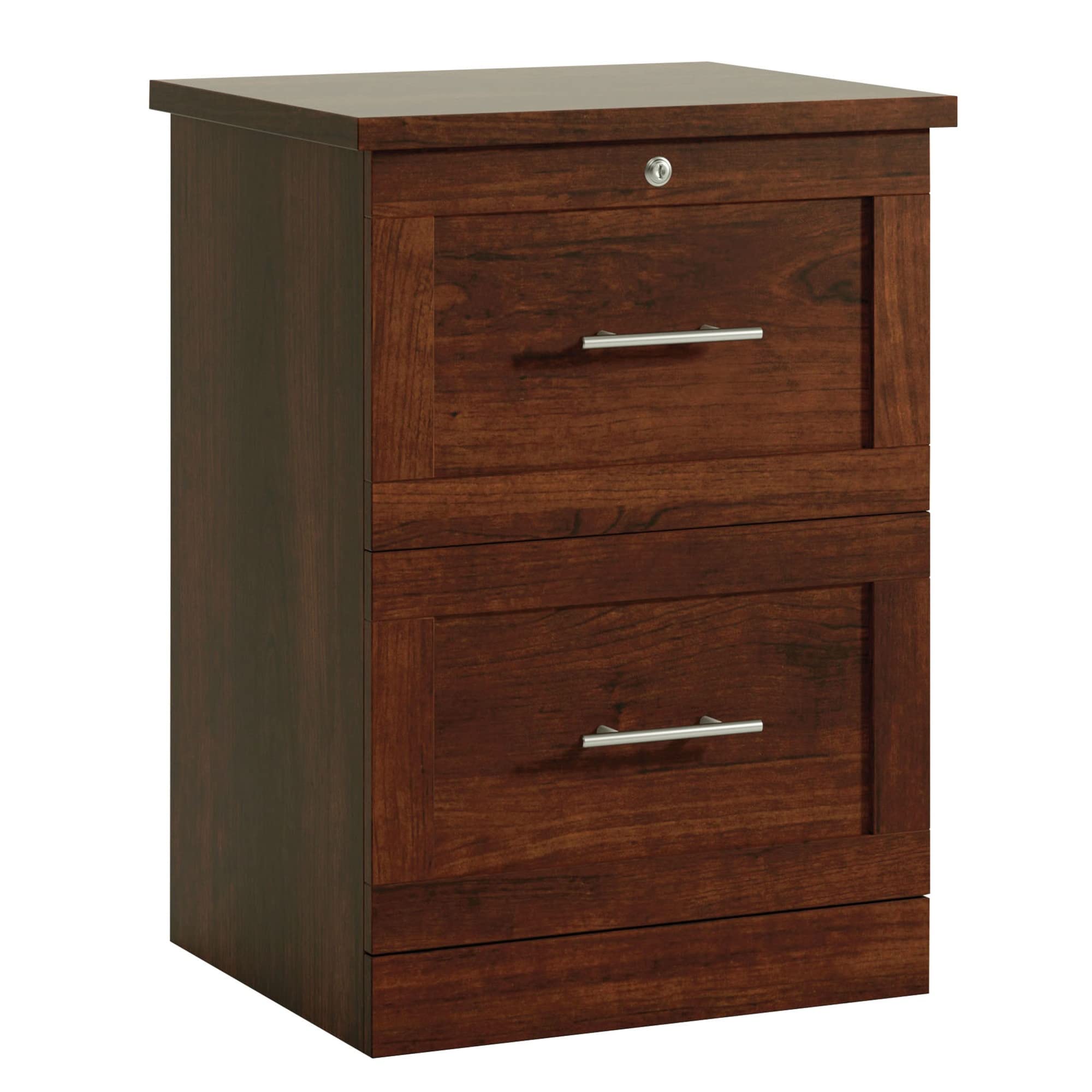 Realspace® 17-Inch Vertical 2-Drawer File Cabinet in Mulled Cherry Finish - Office Storage Solution for Documents & Folders - Perfect for Home Office, Workplace & Business Organization
