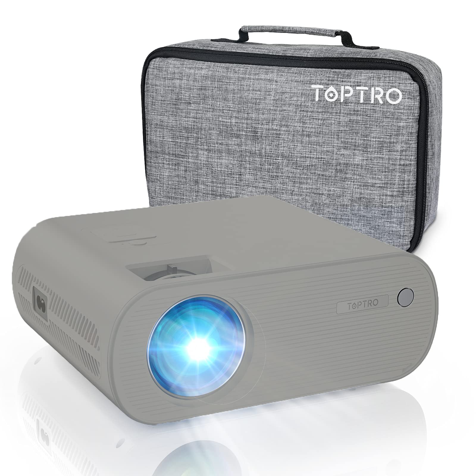 TOPTRO 6800 Lumens Mini WiFi Bluetooth Projector - 1080P Full HD Portable Home Theater Projector for Movies, Gaming & Presentations - Compatible with TV Stick, PC, Laptop, Smartphone (Gray) - Perfect for Home Cinema, Outdoor Movie Nights & Office Use
