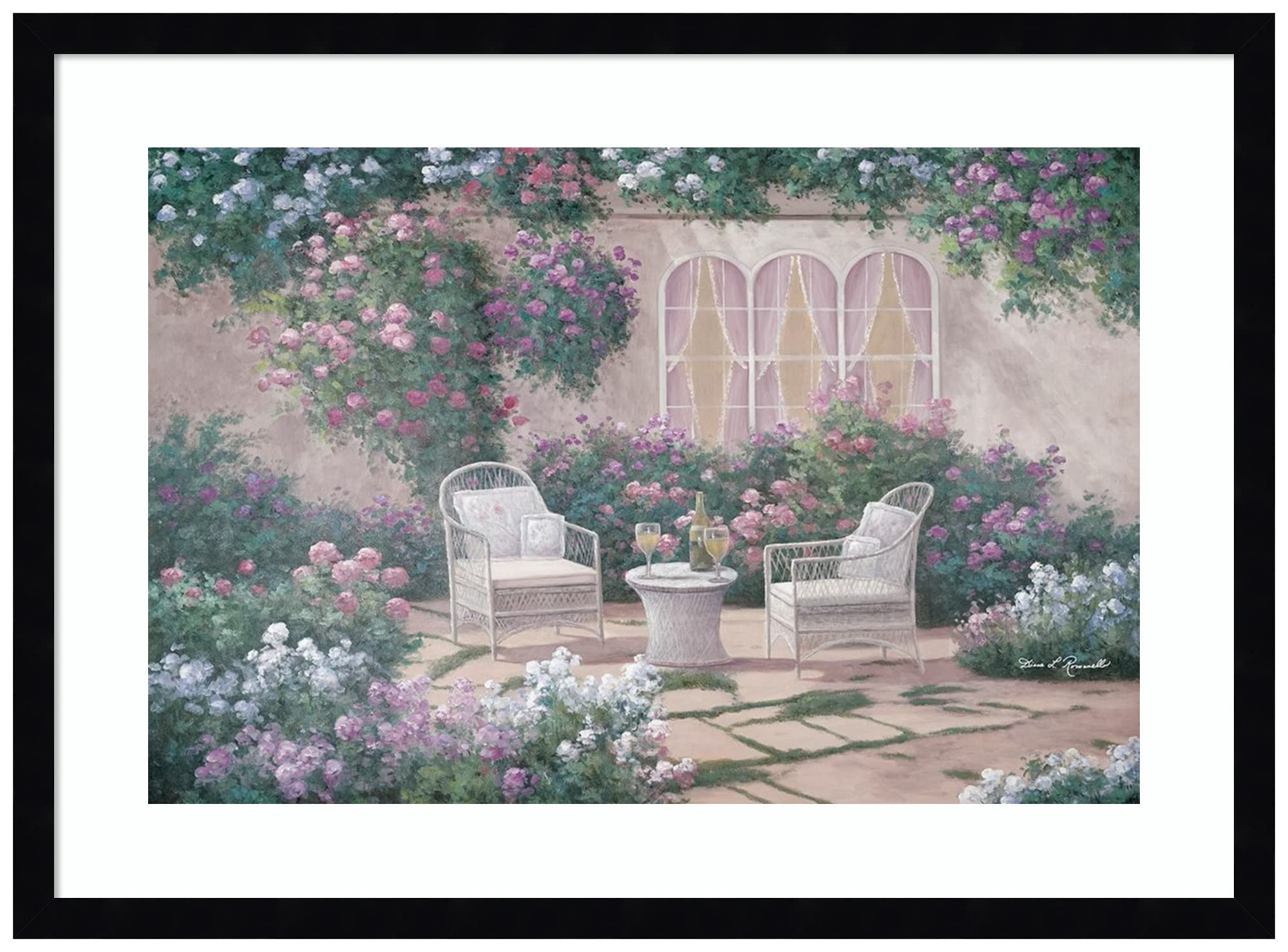 Amanti Art Framed Wall Art Print 19x25 - Diane Romanello Wine & Wicker Landscape Painting, Traditional Home Decor Poster for Living Room, Bedroom, Office | Perfect for Farmhouse, Rustic & Coastal Interior Design Styles