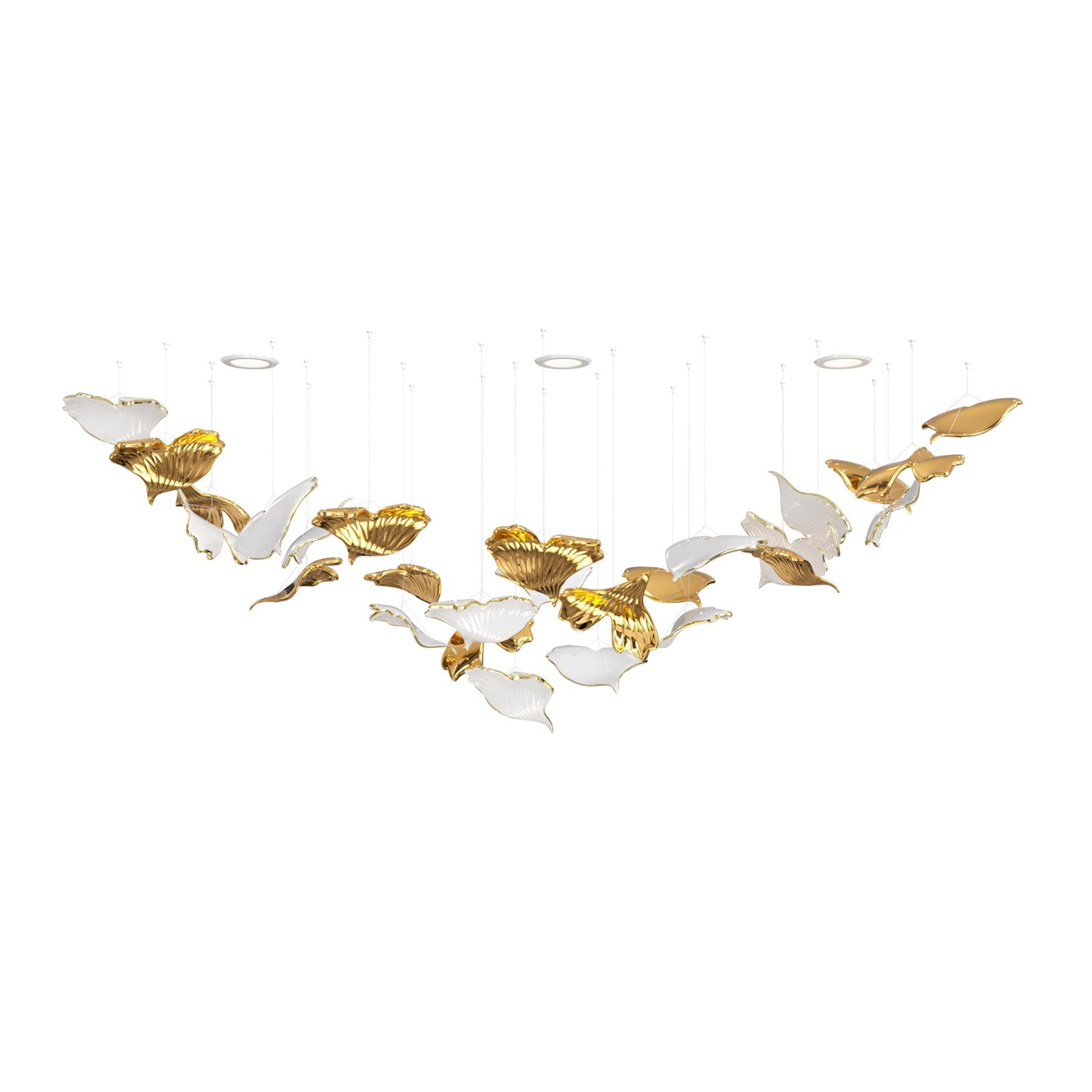 Elegant Ginkgo Tree Chandelier - Modern Leaf Design Ceiling Light Fixture for Dining Room, Living Room & Bedroom Decor