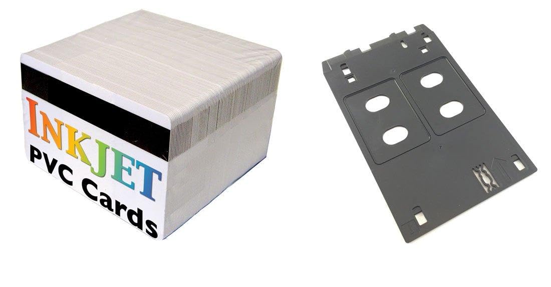 Premium Inkjet PVC ID Card Starter Kit with 100 HiCo Magnetic Stripe Cards | Compatible with Canon J Tray Printers | Ideal for Office Security, Employee Badges & School ID Systems
