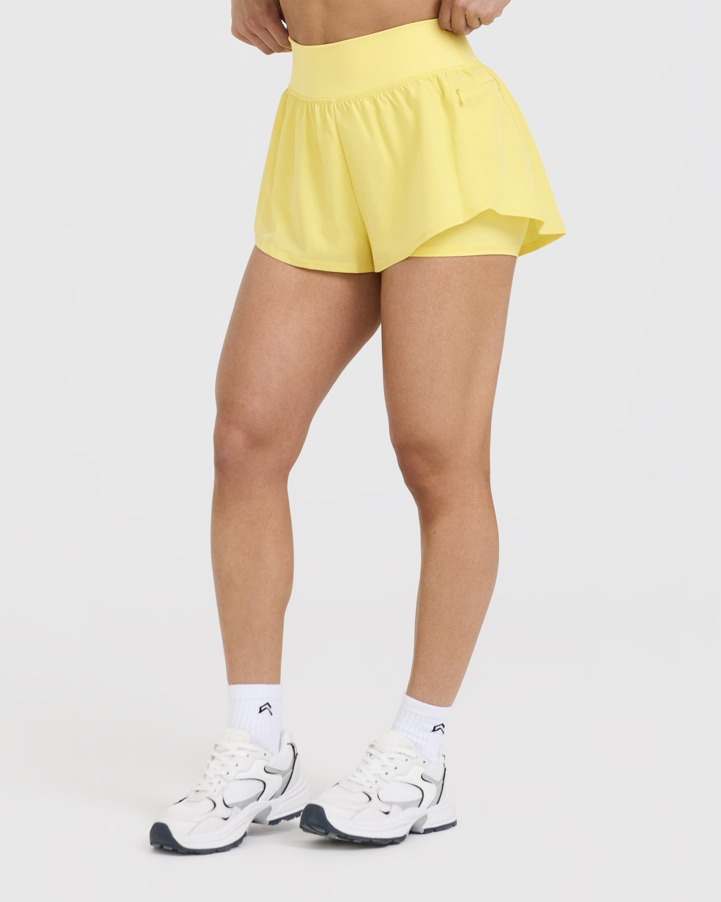 Unisex Double Layer Athletic Shorts - 5 Inch Inseam | Lemon Yellow | Perfect for Running, Gym & Casual Wear