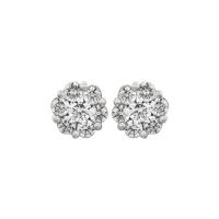 Flower Cluster Diamond Earrings for Women - 14K Gold Stud Earrings with Sparkling Diamonds - Perfect for Weddings, Anniversaries & Special Occasions