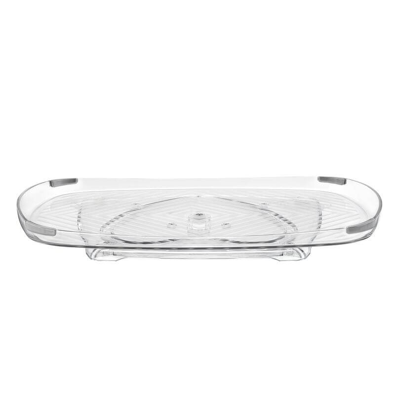 360° Rotating Rectangular Fridge Organizer Turntable - Space Saving Lazy Susan for Refrigerator, Pantry & Kitchen Storage (Great for Condiments, Jars & Snacks)