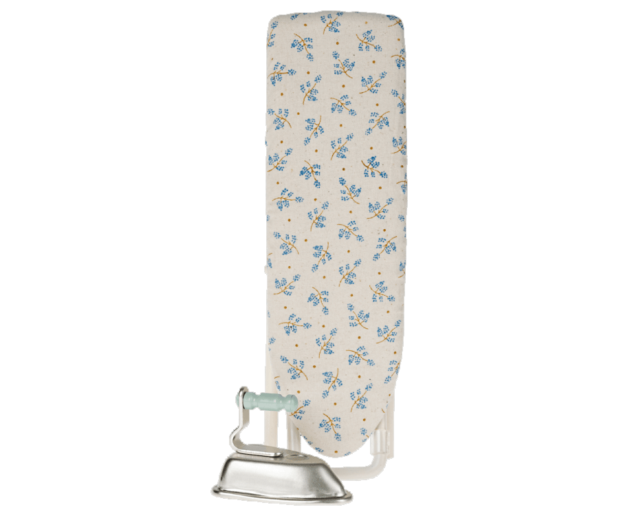 Premium Iron and Ironing Board Set by Maileg - Heavy Duty Steam Iron with Adjustable Temperature & Foldable Ironing Board for Home, Laundry, and Professional Use - Perfect for Wrinkle-Free Clothes, Bedding, and Fabric Care