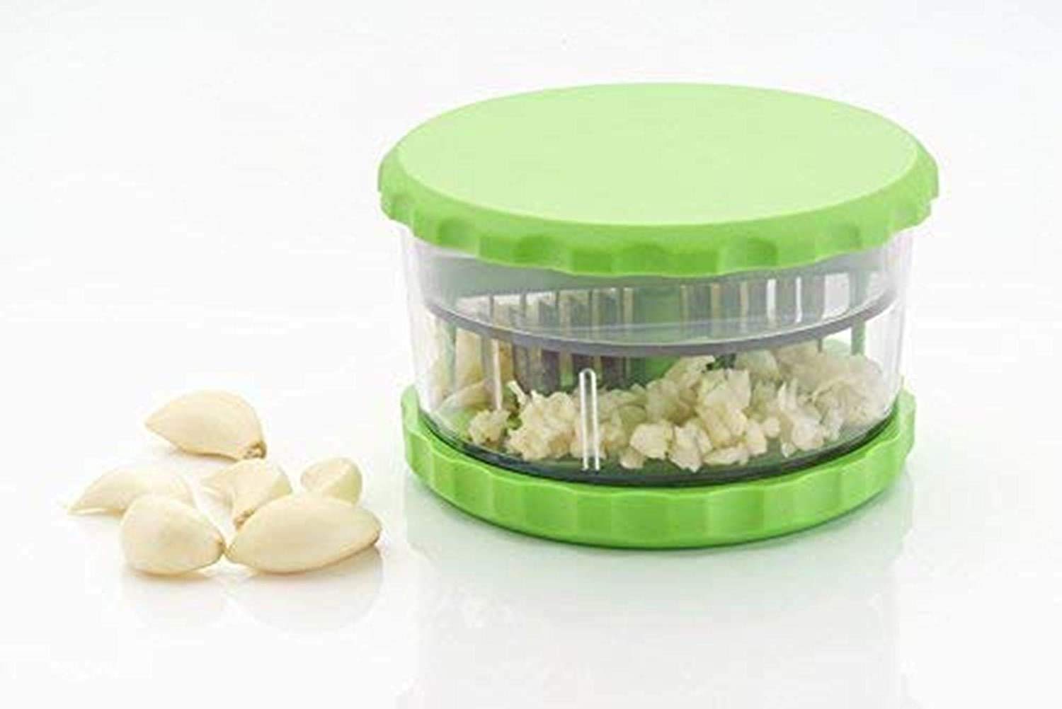 LEAWALL Multi-Function Stainless Steel Garlic Ginger Crusher - Heavy Duty Chili & Dry Fruit Chopper with Sharp Blades - Perfect for Cooking, Baking & Meal Prep