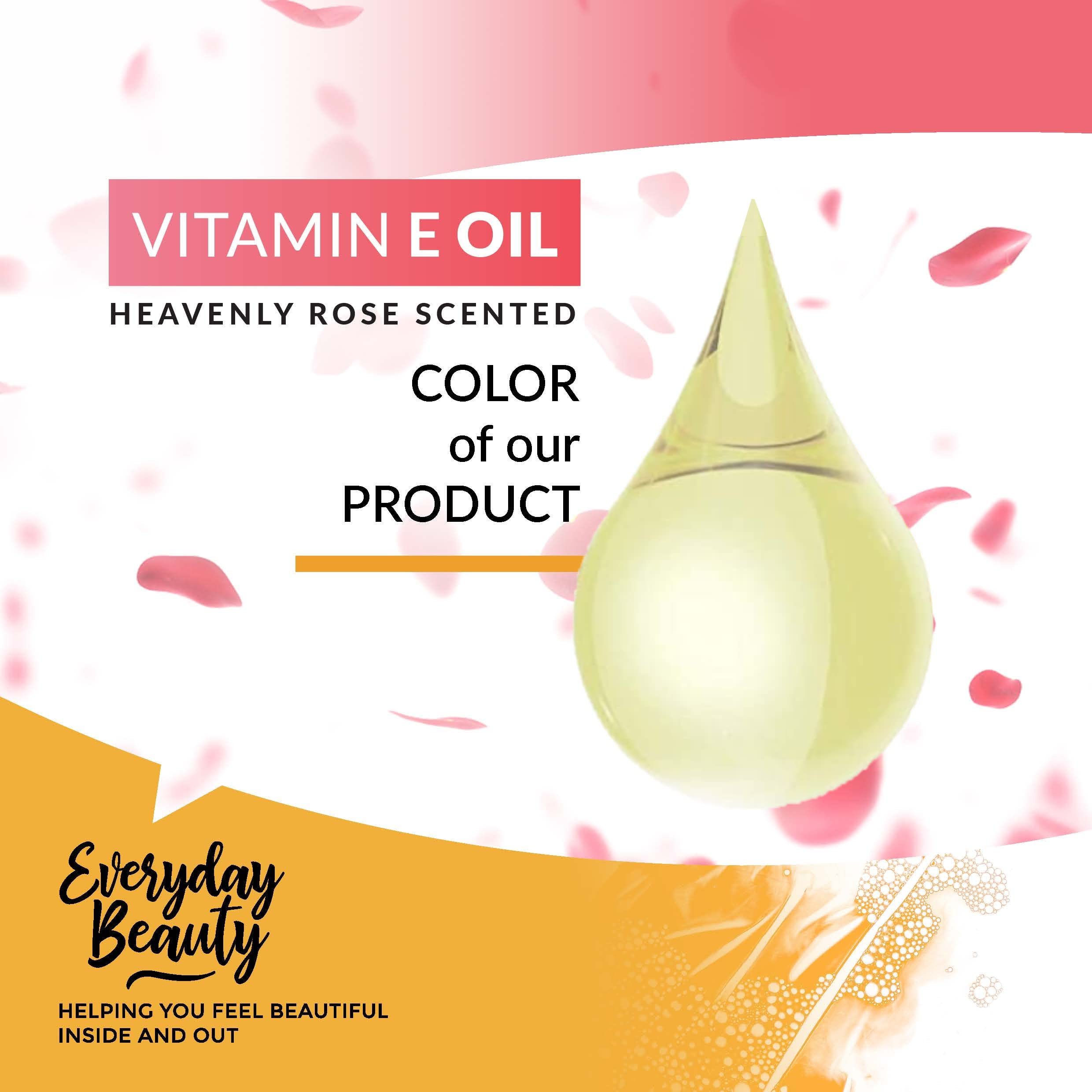 Organic Vitamin E Oil 32 oz - USDA Certified 100% Natural Plant-Based with Heavenly Rose Scent - Lightweight Formula for Scars, Face, Skin & Nails - Perfect for Post-Surgery Care, Anti-Aging & Daily Moisturizing