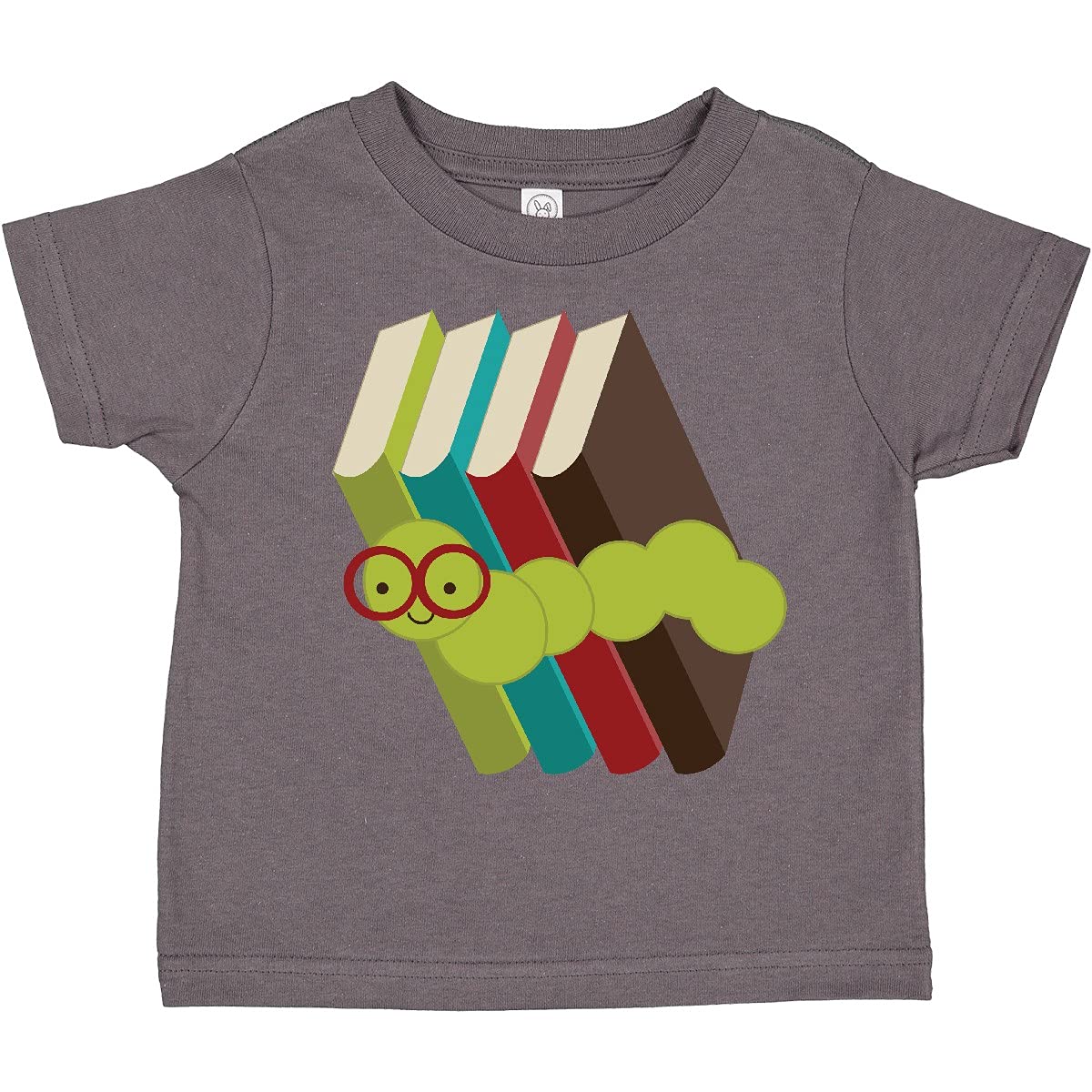 Inktastic Bookworm Books Reading Toddler T-Shirt - Cute Kids Graphic Tee for Library, School & Storytime - Perfect Gift for Young Readers
