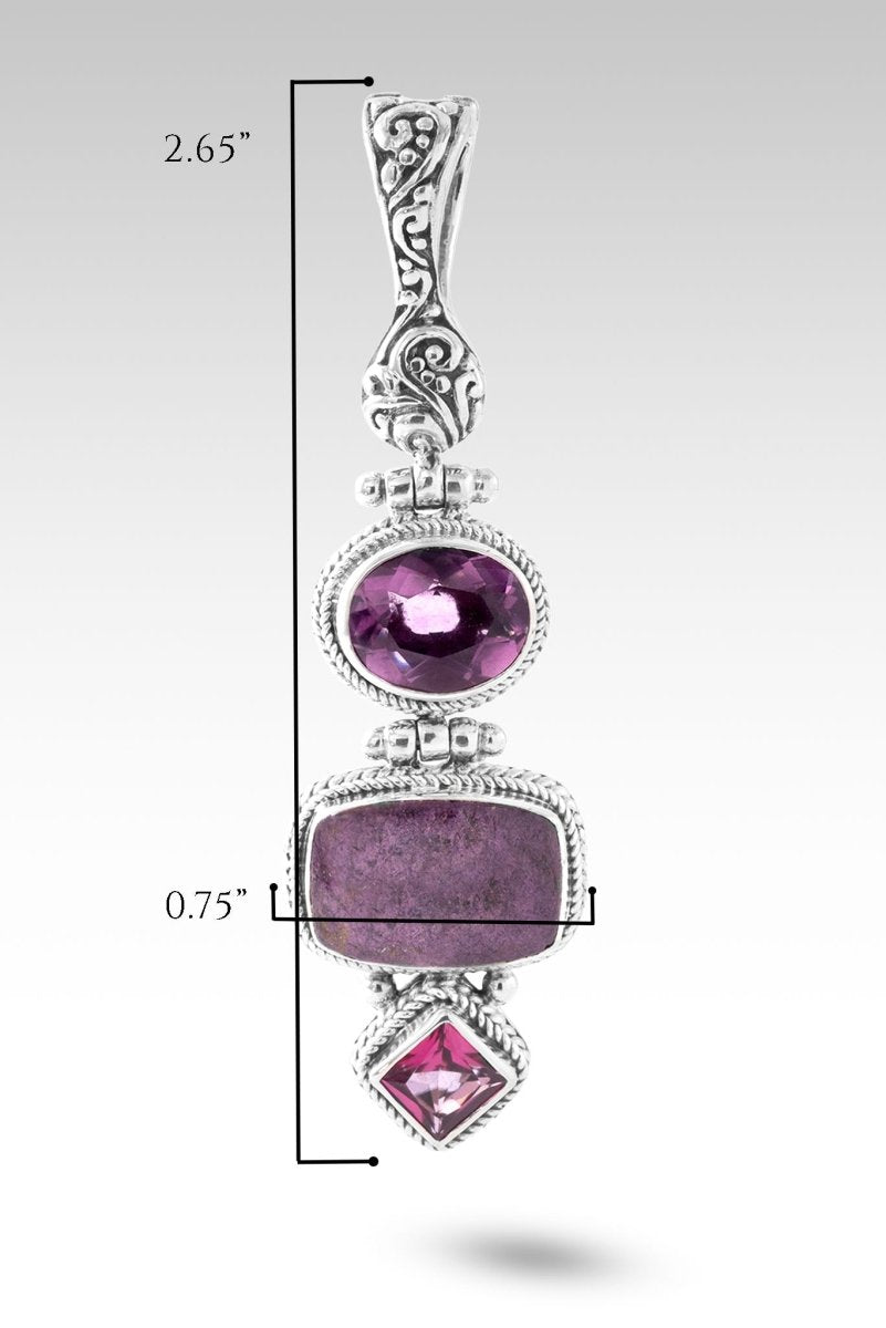 Standing in Confidence Pendant - Purpurite, Pink Fluorite & Pure Pink Mystic Topaz Gemstone Necklace for Women | Spiritual Jewelry, Healing Crystal Gift for Meditation & Energy Balancing