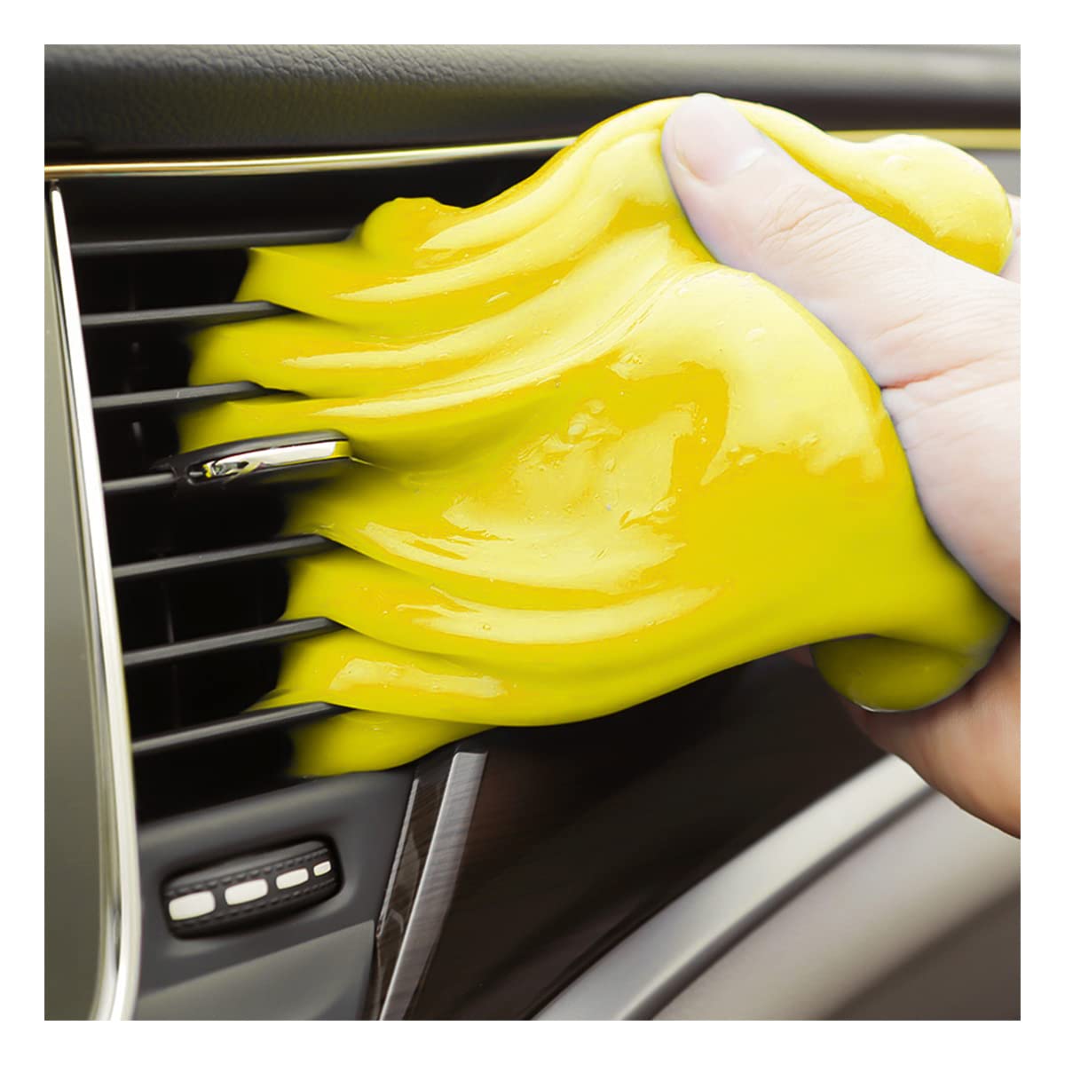 Universal Moly Magnolia Cleaning Gel - Car Interior Detailing Putty for Vents, Keyboards, PC, Laptops & Cameras | Multi-Purpose Dust Removal Gel for Home & Office (Yellow)