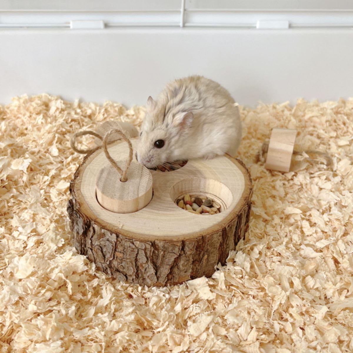 3-in-1 Wooden Small Animal Foraging Toys - Interactive Treat Dispenser Enrichment Toys for Guinea Pigs, Hamsters, Rabbits, Chinchillas, Rats & Gerbils (Colorful) - Stimulate Natural Foraging Instincts & Keep Pets Entertained