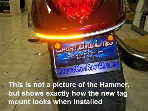 Victory Hammer Rear Fender Eliminator Kit - LED Turn Signals with License Plate Light & Mounting Bracket (Amber Indicators, Clear Lens) | Motorcycle Customization & Safety Upgrade