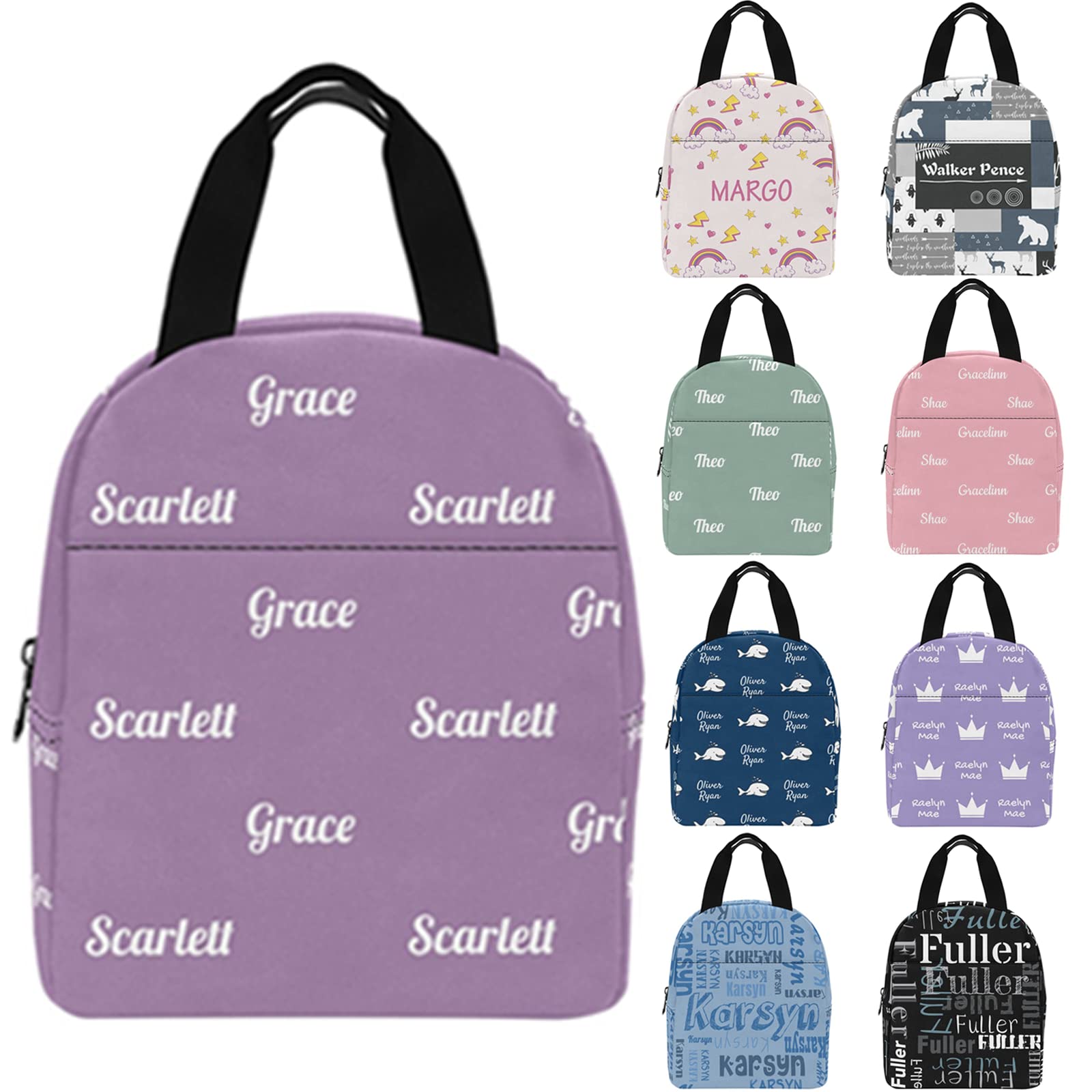 Custom Insulated Lunch Box for Women & Men - Personalized Thermal Reusable Lunch Tote Bag with Pockets | Perfect for Office, School, Picnics & Travel