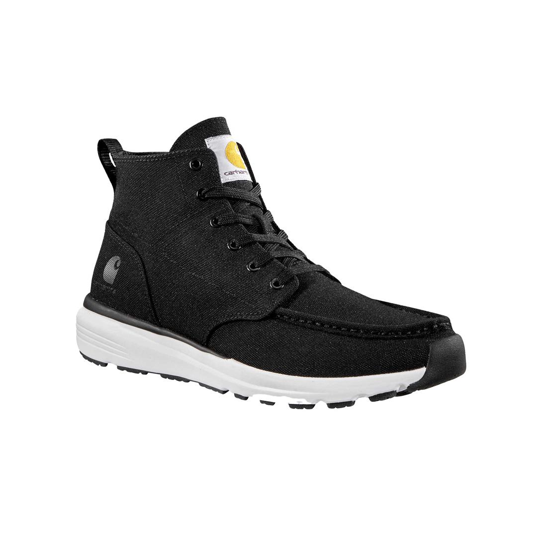 Haslett 5 Inch Soft Toe Canvas Moc Toe Chukka Boots for Men - Black Casual Shoes for Walking, Hiking & Outdoor Activities