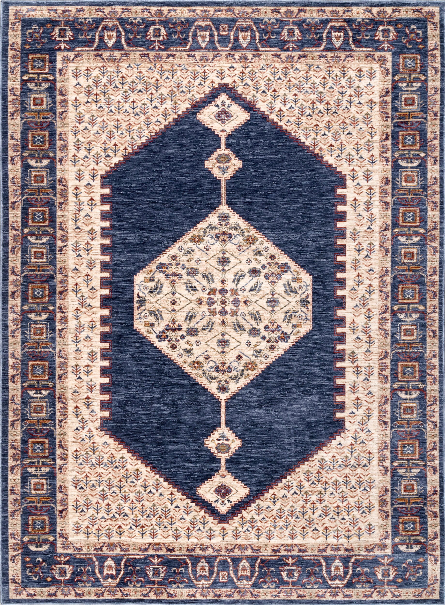 Alexandros Blue Area Rug - Soft & Durable Handmade Wool Rug for Living Room, Bedroom, or Office Decor