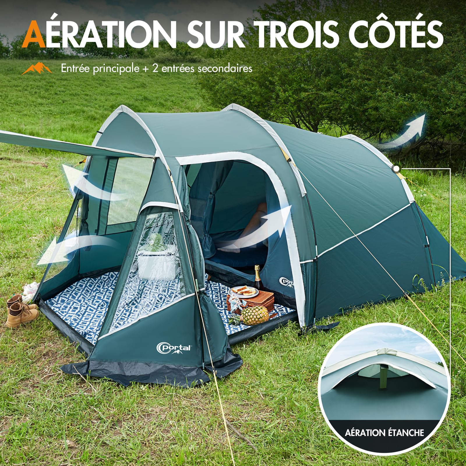 2-3 Person Camping Tent 3000mm Waterproof Hiking Tent with Vestibule & Bedroom - Perfect for Backpacking, Family Camping & Outdoor Adventures
