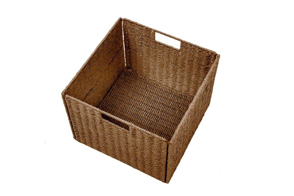 Foldable Storage Basket with Iron Wire Frame - Set of 4 by Trademark Innovations | Space-Saving Organizer for Home, Office, Closet & Laundry Room