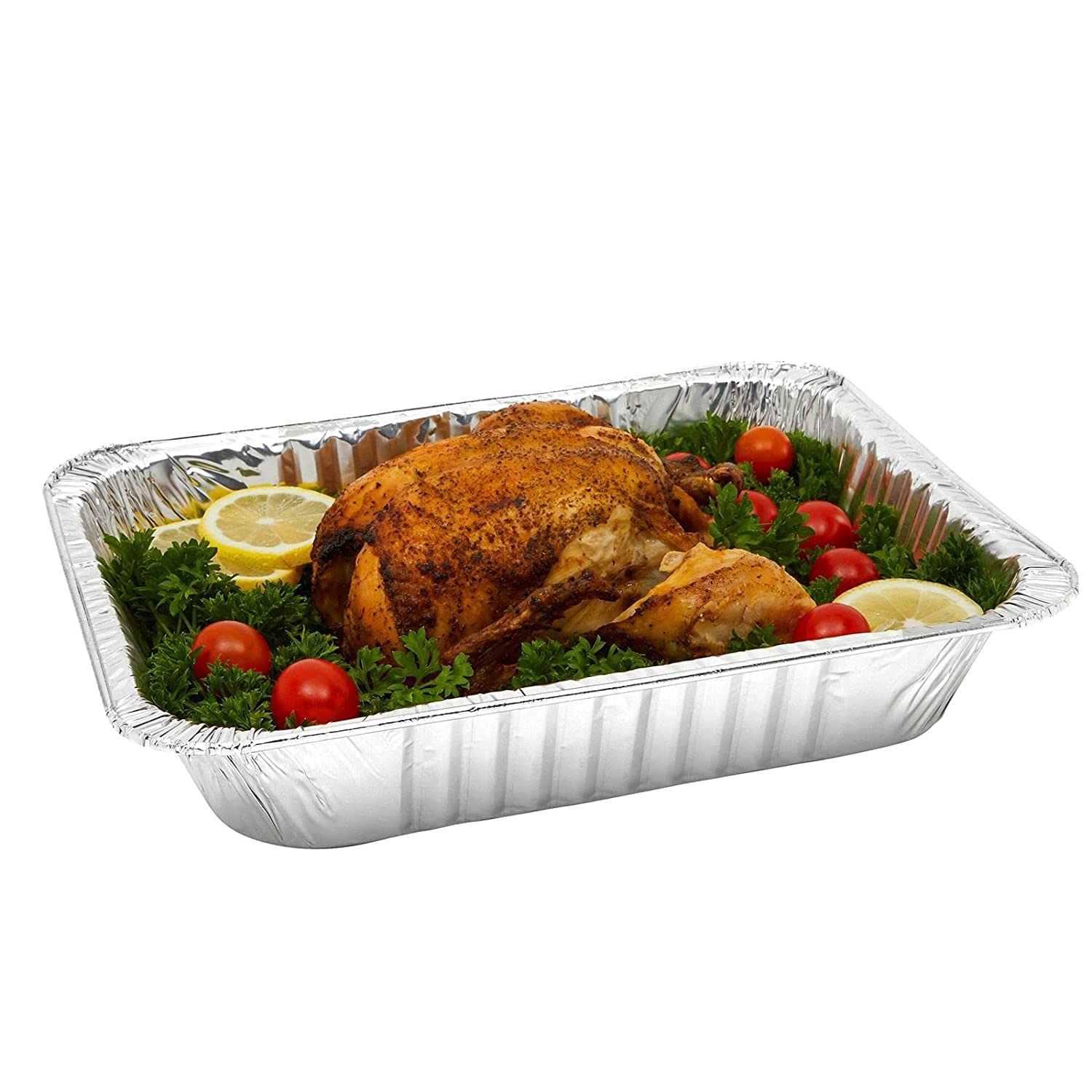 9 x 13 Inch Half Size Disposable Aluminum Pans Without Lids - 250 Pack of Durable & Eco-Friendly Food Storage Containers for Baking, Cooking, Meal Prep, and Leftovers - Keep Food Fresh Longer for Parties, BBQs, and Catering