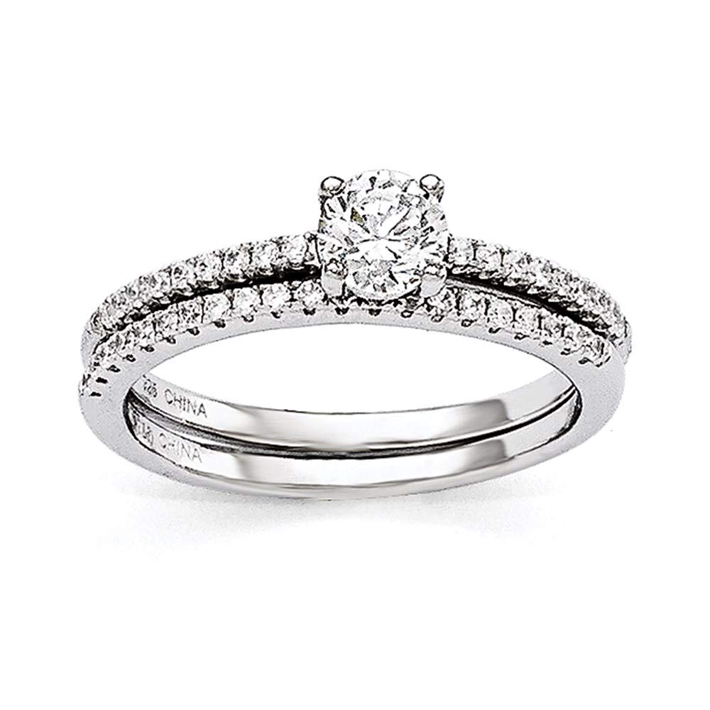 925 Sterling Silver Cubic Zirconia Bridal Ring Set - 2 Piece Wedding & Engagement Ring for Women, Fine Jewelry Gift for Her - Perfect for Proposals, Anniversaries & Special Occasions