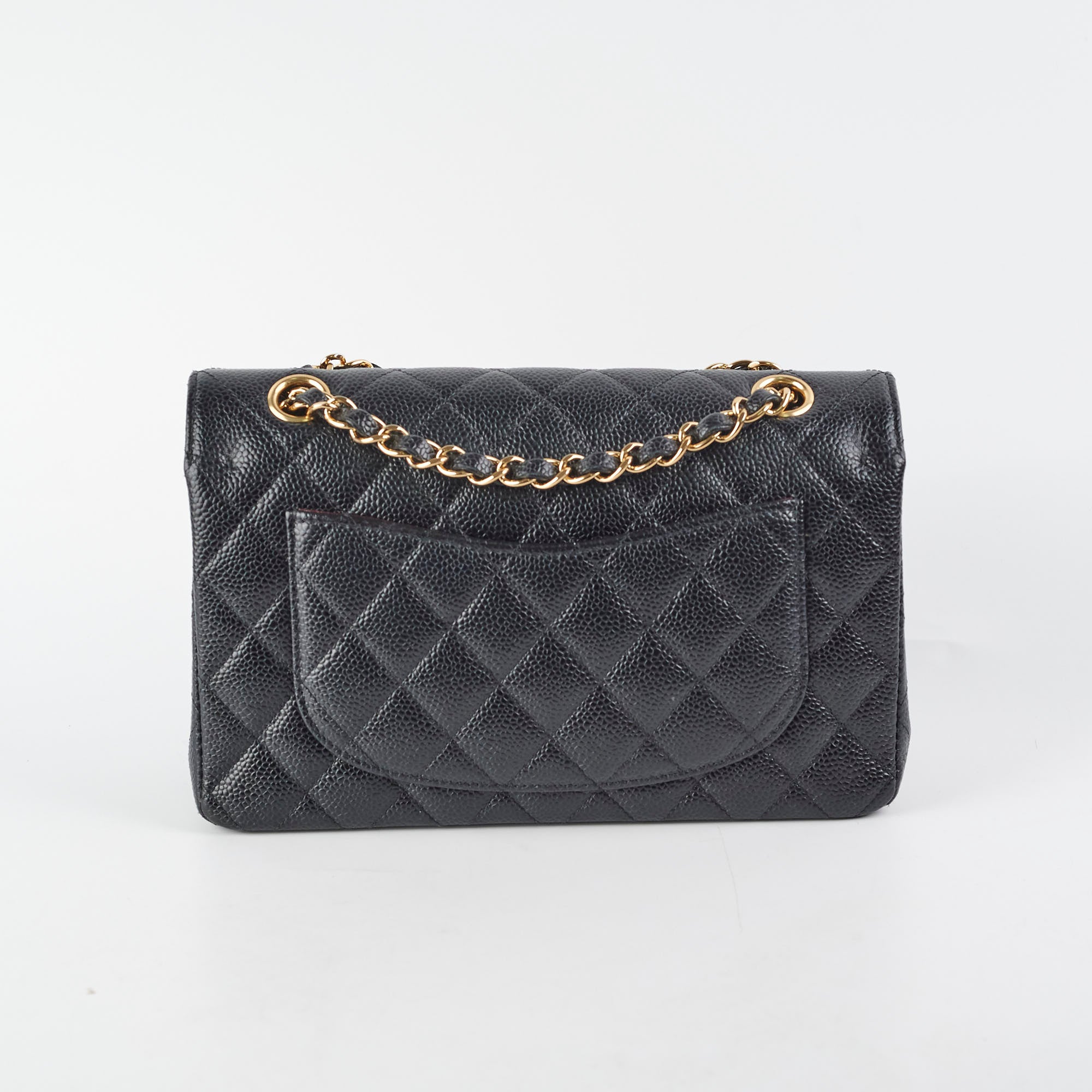 Chanel Small Classic Flap Bag in Black Caviar Leather with Microchip - Perfect for Everyday Luxury & Special Occasions