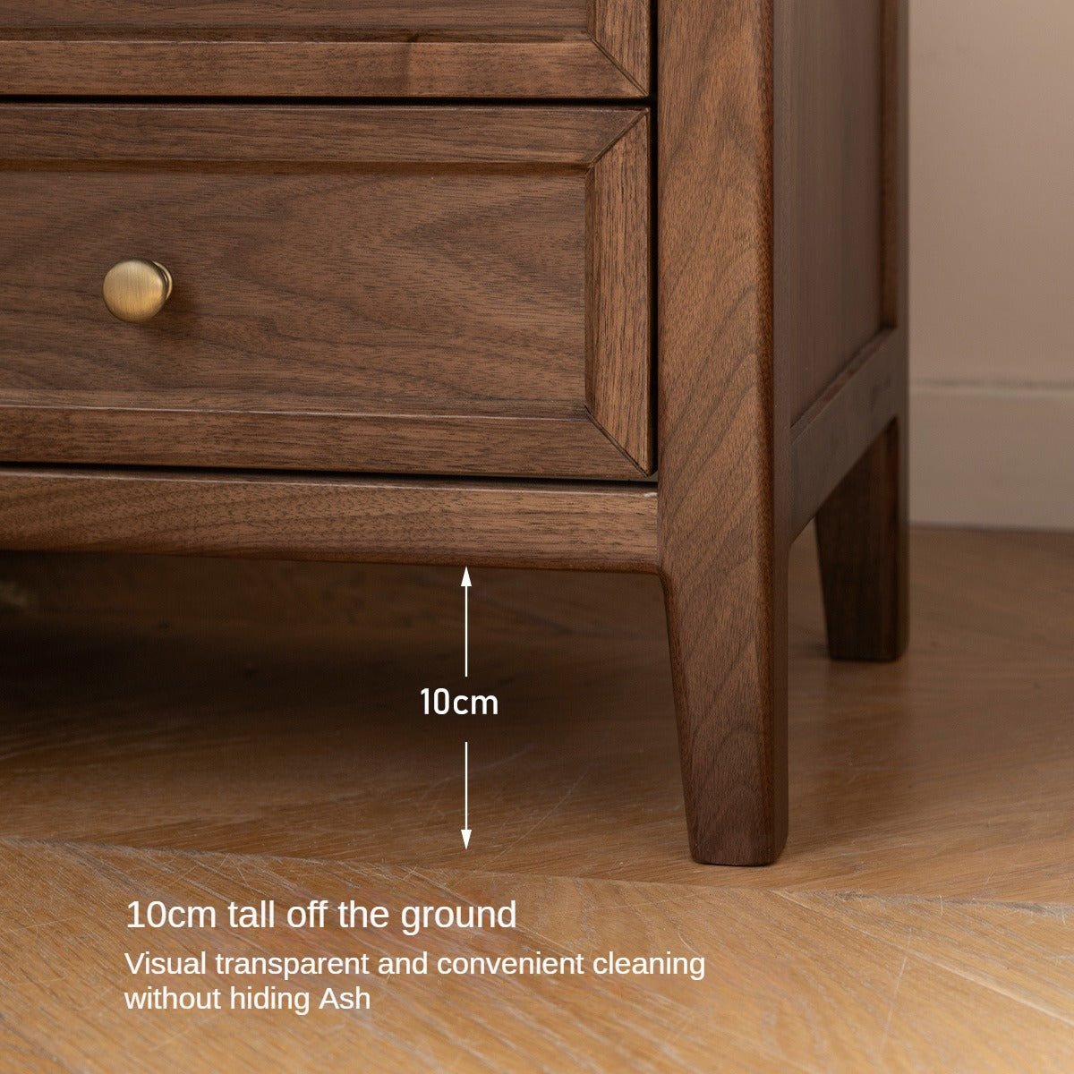 Premium Black Walnut Solid Wood Nightstand - Handcrafted Bedside Table with Drawer for Bedroom, Living Room & Guest Room - Modern & Rustic Home Decor Furniture