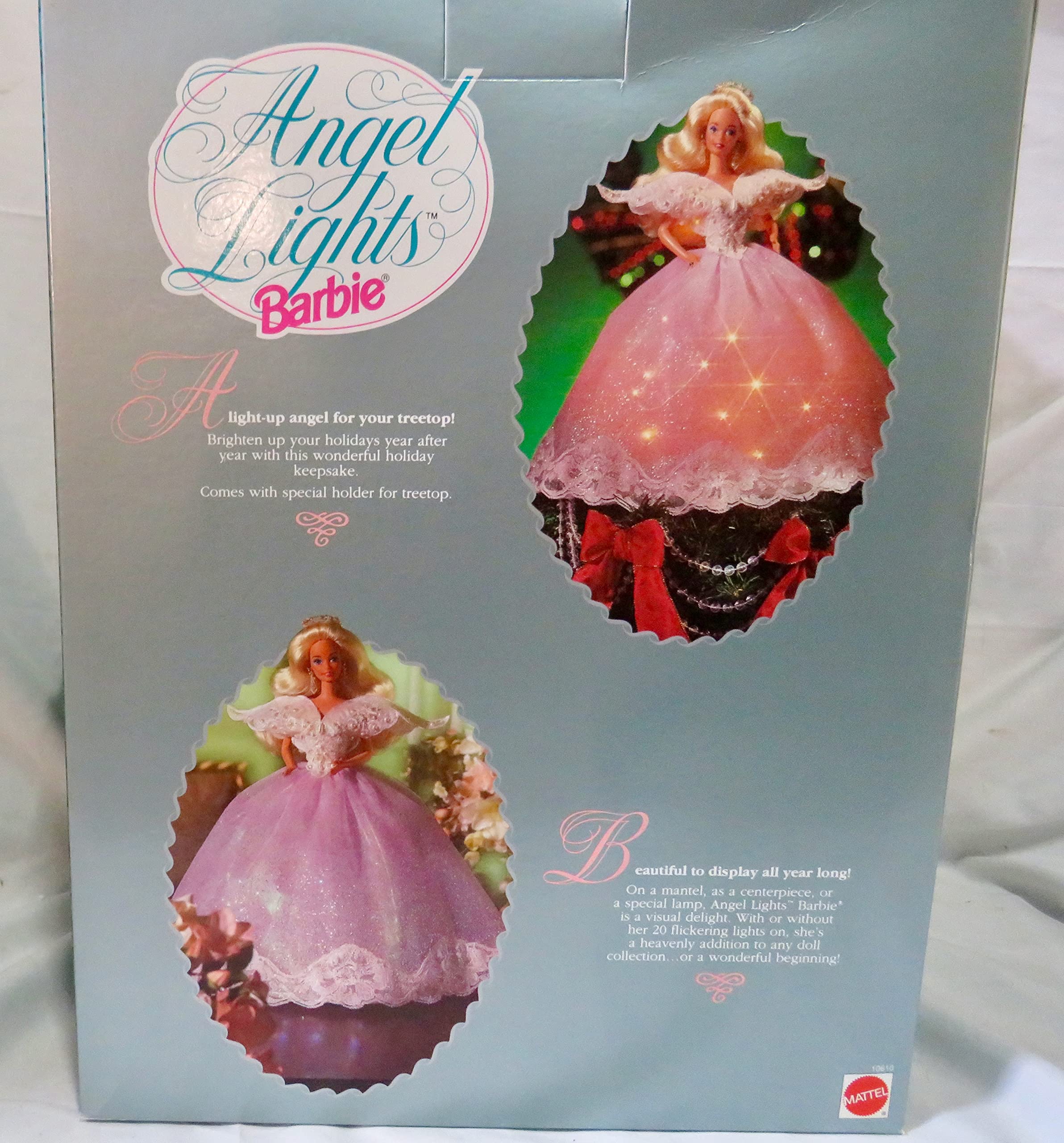 Limited Edition 1993 Angel Lights Barbie Doll Tree Topper - Glowing Christmas Tree Angel for Holiday Decorations | Perfect for Xmas Tree, Home, and Party Decor