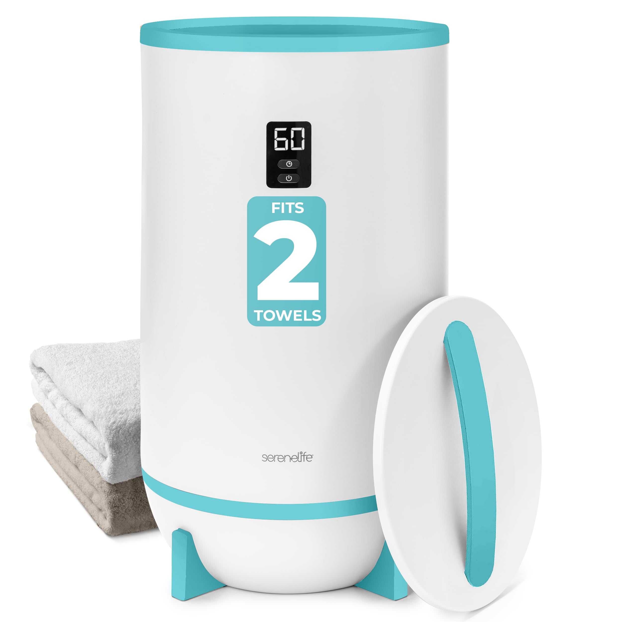 SereneLife Electric Towel Warmer Bucket with Aromatherapy Function - Spa & Bathroom Luxury Heater for Towels, Blankets, Robes - Auto Shut Off, Holds 2 Large Towels - Perfect Gift for Women & Men (Blue) | Ideal for Home Spa, Bathroom Relaxation & Cozy Winter Nights