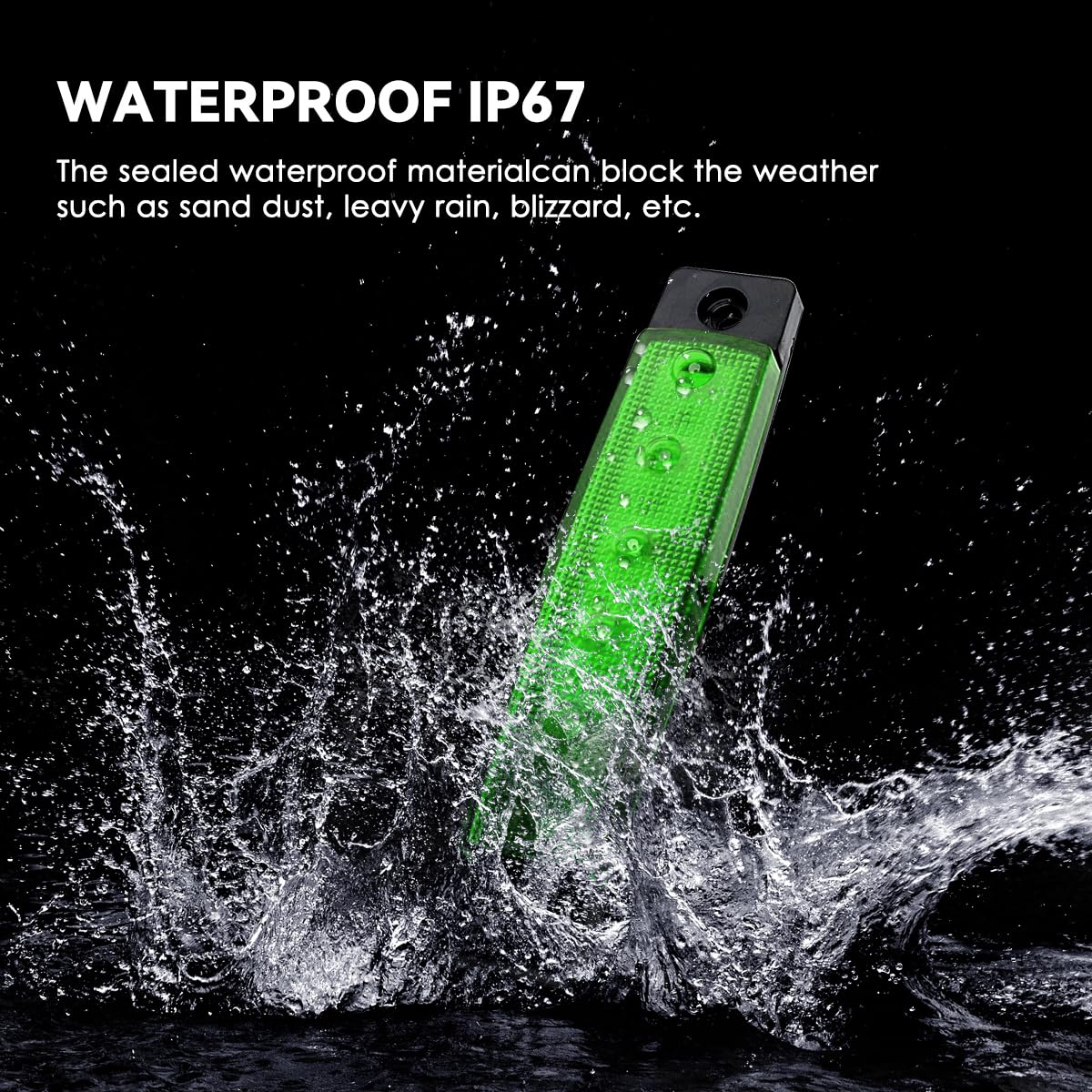 10PCS Green 12V Marine Boat Lights - Waterproof Cockpit Navigation & Deck Courtesy Lighting for Yacht, Fishing Boat, Sailboat, Kayak, Pontoon - Perfect for Night Cruising & Water Safety