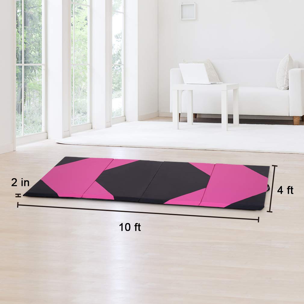 Premium 2-Inch Thick PU Leather Yoga Mat - Non-Slip Exercise Mat for Gymnastics, Pilates & Home Workouts | Folding Design with Carrying Handles | Ideal for Yoga Studios, Gym Floors & Home Fitness Spaces