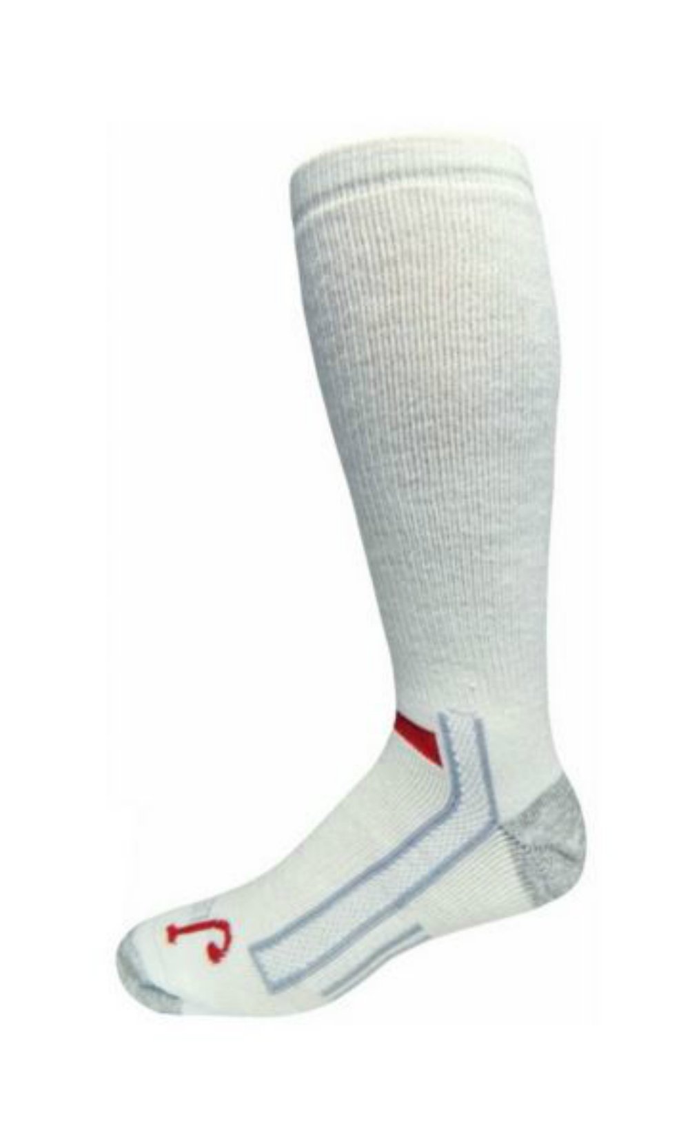 Justin Men's White Full Cushion Over The Calf Socks - Comfortable Athletic & Dress Socks for Running, Hiking & Office Wear